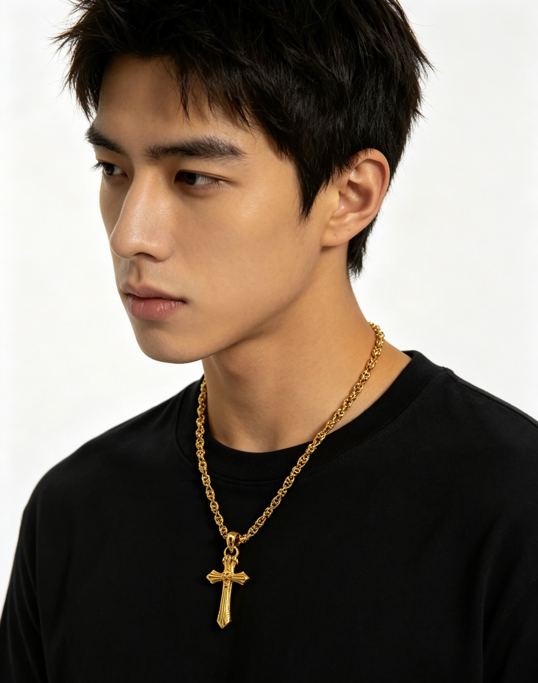 Chrome Hearts Gold Cross Pendant Necklace